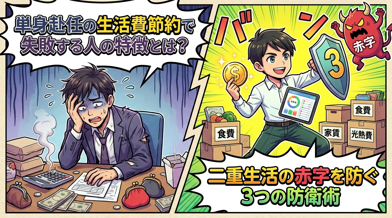 単身赴任の生活費節約で失敗する人の特徴とは?二重生活の赤字を防ぐ3つの防衛術