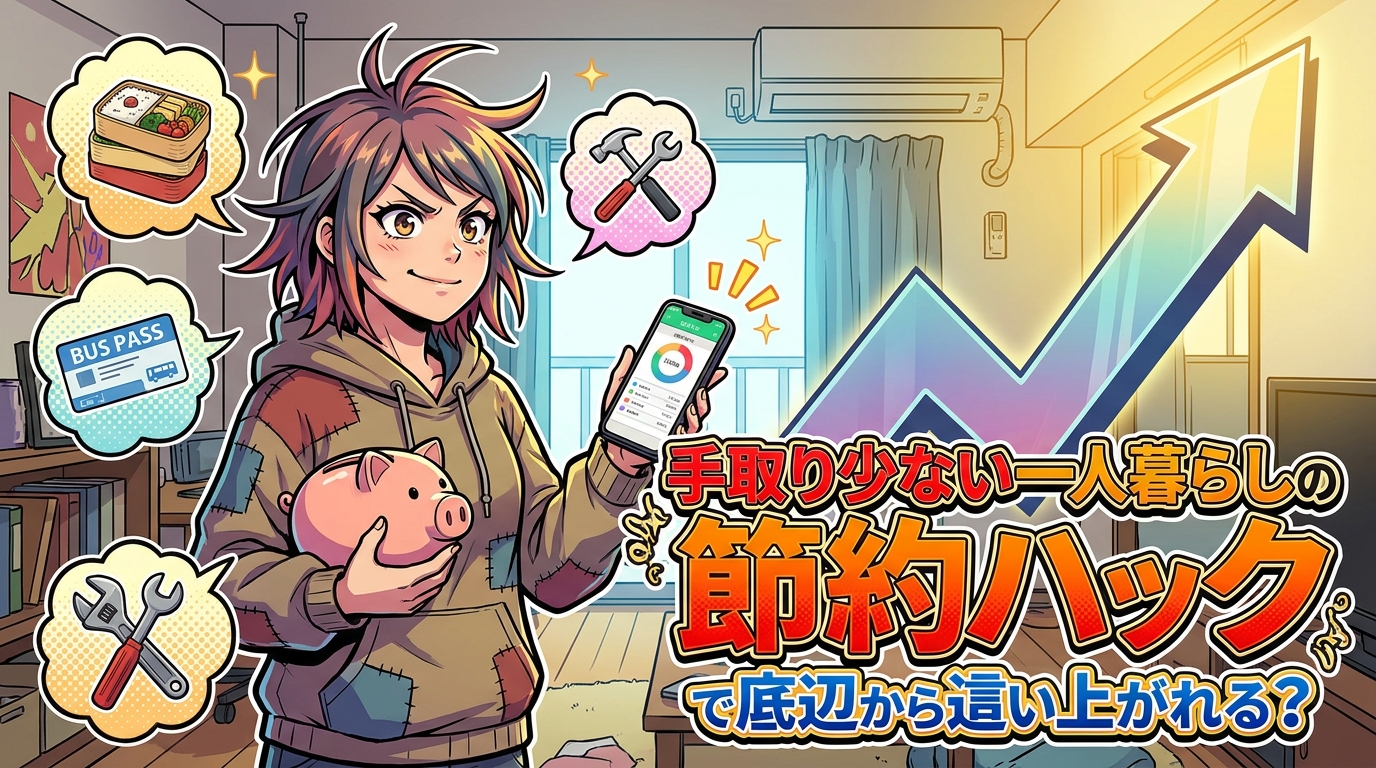 手取り少ない一人暮らしの節約ハックで底辺から這い上がれる?