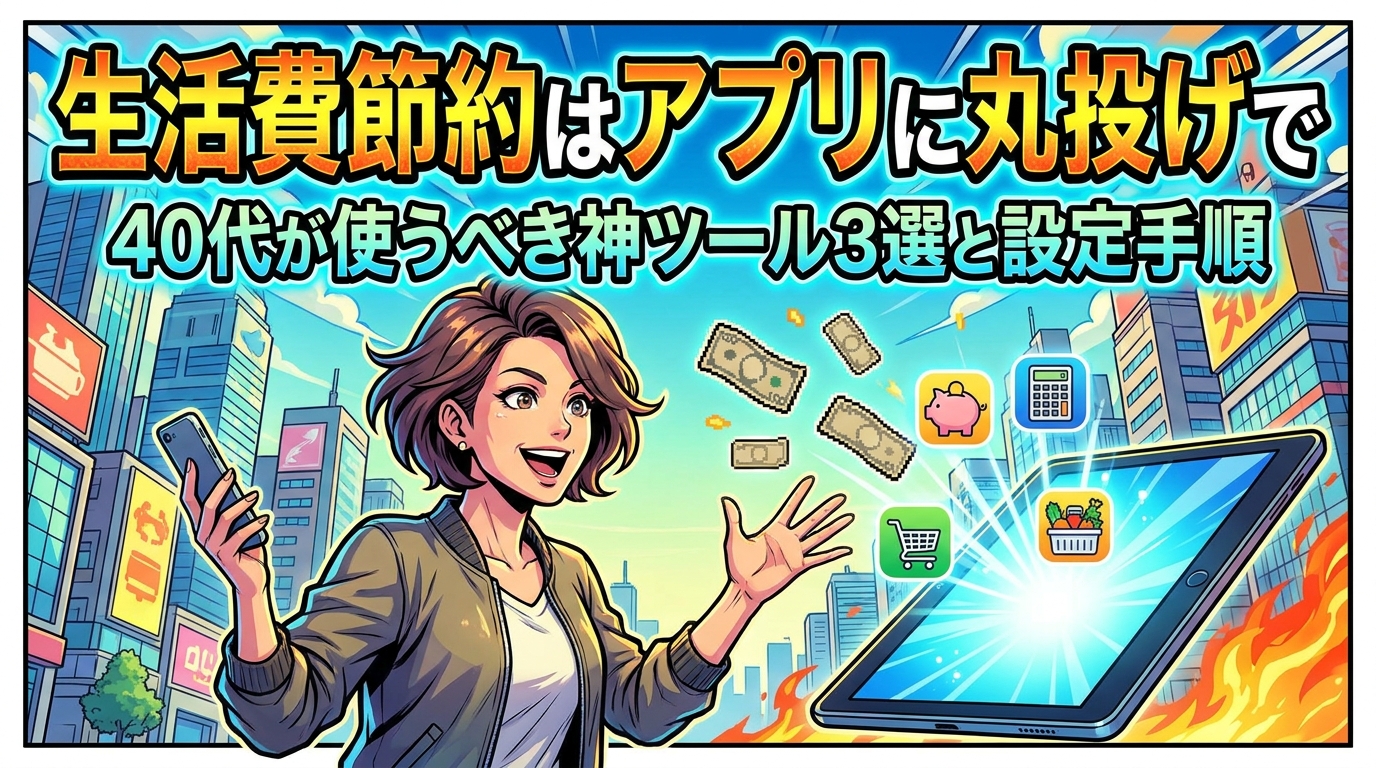 生活費節約はアプリに丸投げで40代が使うべき神ツール3選と設定手順