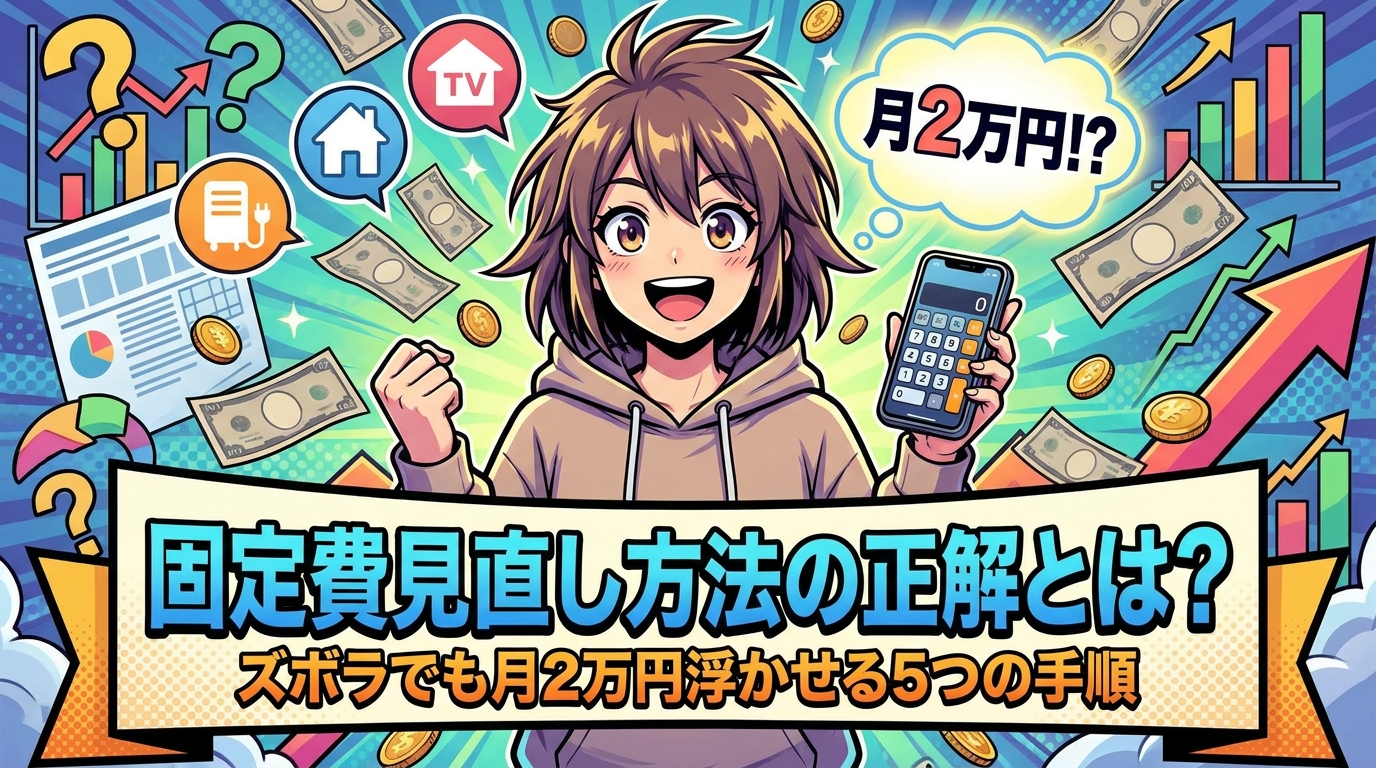 固定費見直し方法の正解とは?ズボラでも月2万円浮かせる5つの手順
