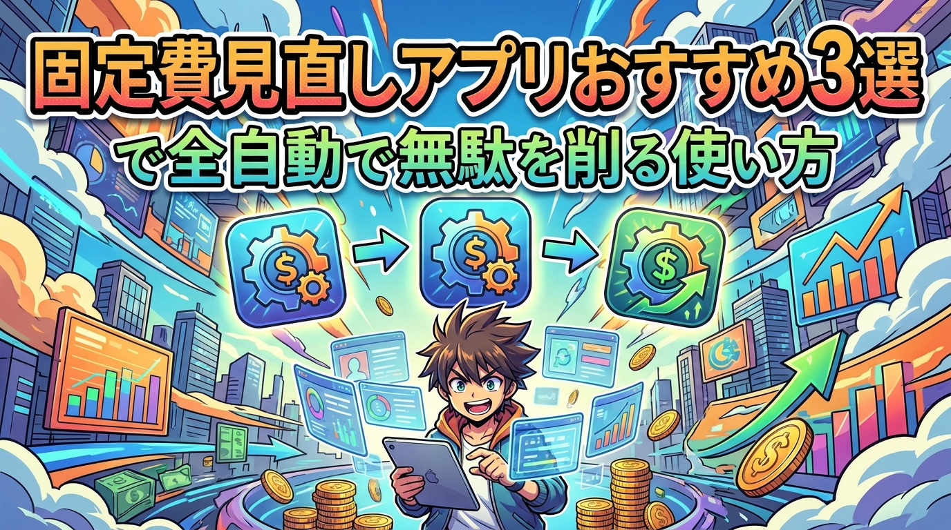 固定費見直しアプリおすすめ3選で全自動で無駄を削る使い方とは