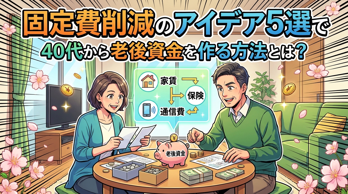 固定費削減のアイデア5選で40代から老後資金を作る方法とは?