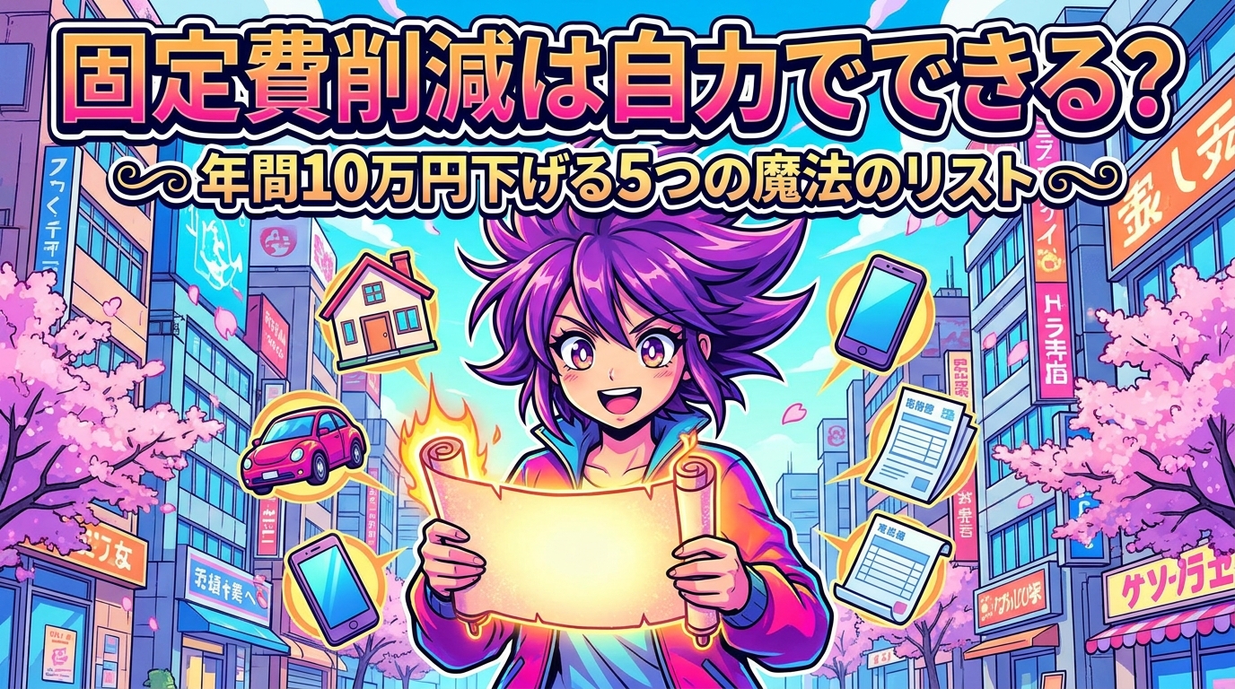 固定費削減は自力でできる?年間10万円下げる5つの魔法のリスト