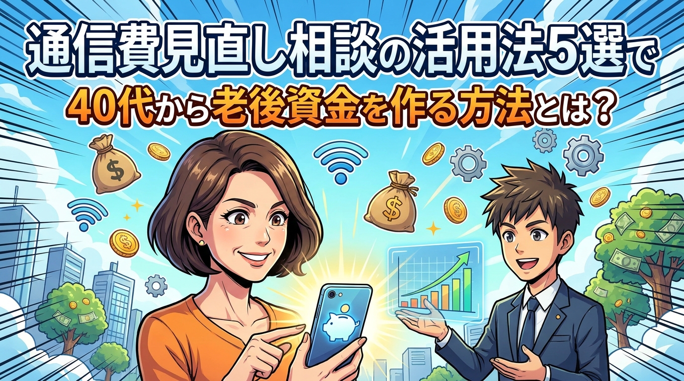 通信費見直し相談の活用法5選で40代から老後資金を作る方法とは?