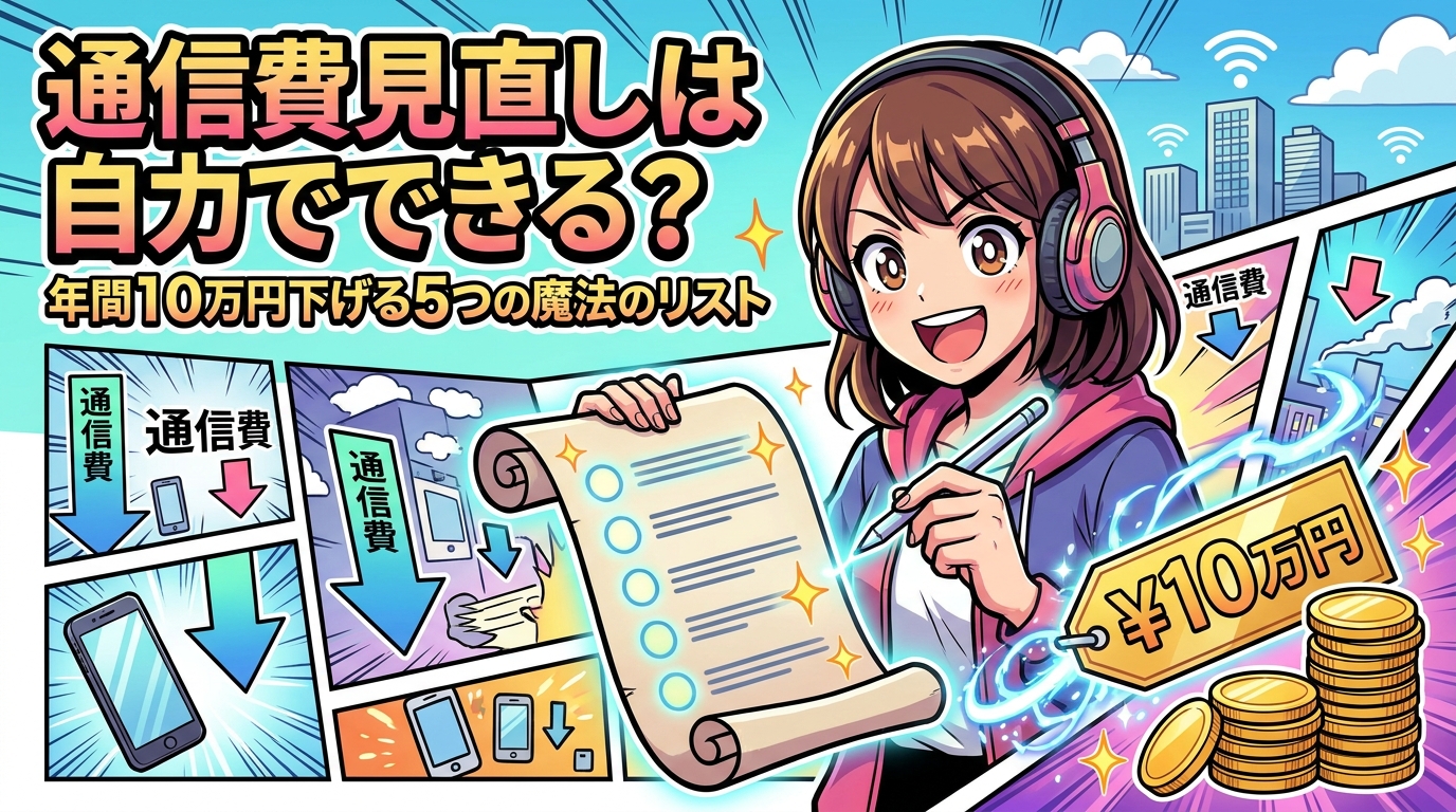 通信費見直しは自力でできる?年間10万円下げる5つの魔法のリスト
