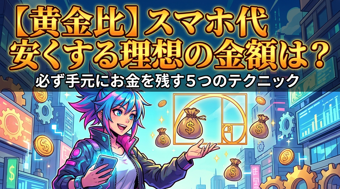 【黄金比】スマホ代安くする理想の金額は?必ず手元にお金を残す5つのテクニック