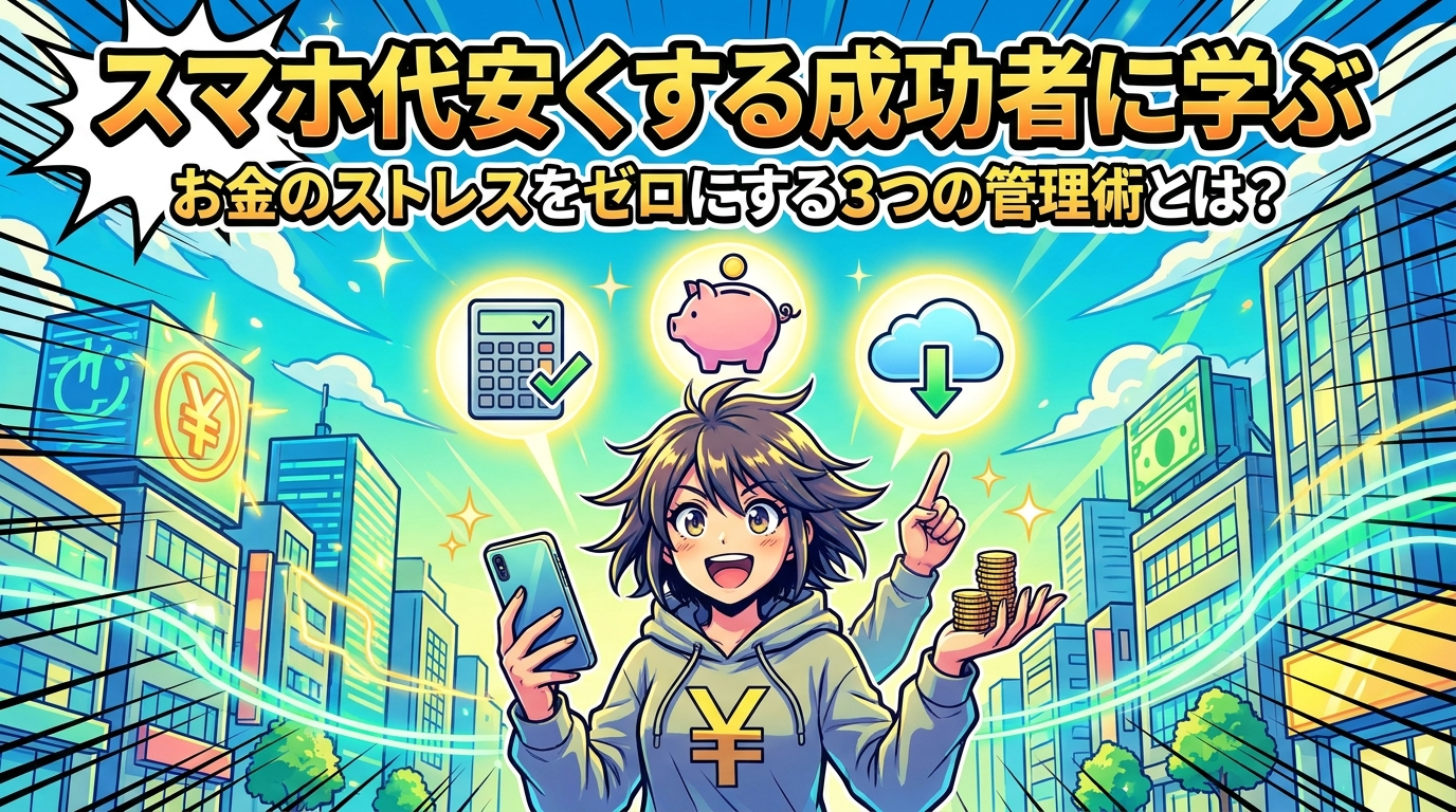 スマホ代安くする成功者に学ぶお金のストレスをゼロにする3つの管理術とは?