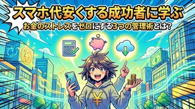 スマホ代安くする成功者に学ぶお金のストレスをゼロにする3つの管理術とは？
