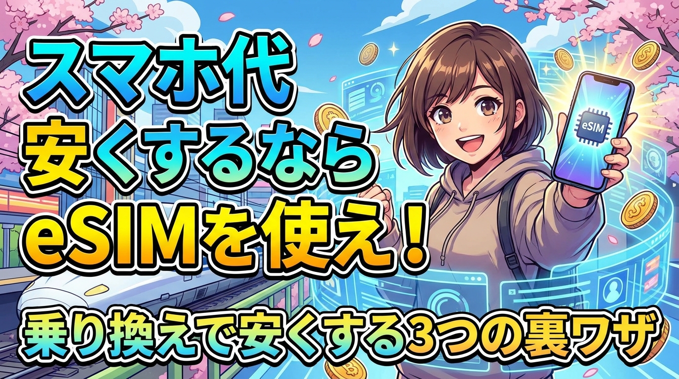スマホ代安くするならeSIMを使え!乗り換えで安くする3つの裏ワザ