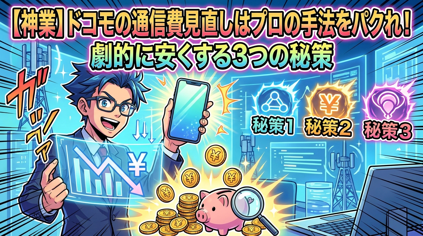 【神業】ドコモの通信費見直しはプロの手法をパクれ!劇的に安くする3つの秘策