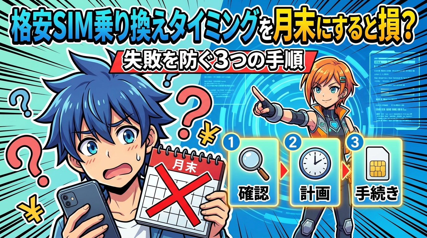 格安SIM乗り換えタイミングを月末にすると損?失敗を防ぐ3つの手順