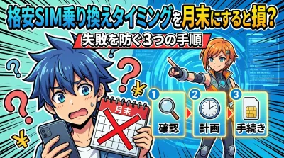 格安SIM乗り換えタイミングを月末にすると損？失敗を防ぐ3つの手順