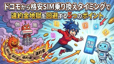 ドコモから格安SIM乗り換えタイミングで違約金地獄を回避する5つの方法とは