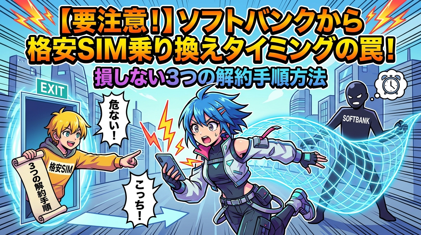 【要注意!】ソフトバンクから格安SIM乗り換えタイミングの罠!損しない3つの解約手順方法