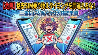 【危険】格安SIM乗り換えタイミングを間違えるな！二重払いを防ぐ3つの確認手順