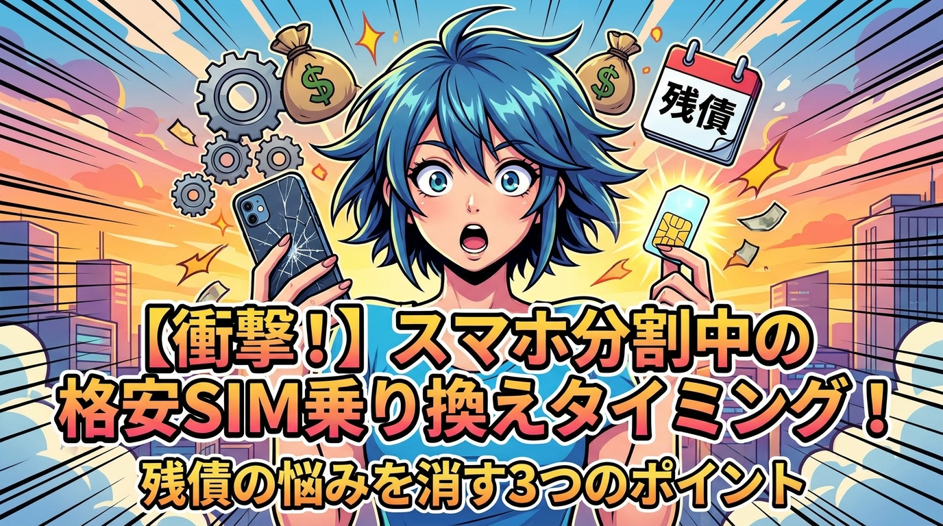 【衝撃!】スマホ分割中の格安SIM乗り換えタイミング!残債の悩みを消す3つの方法とは?